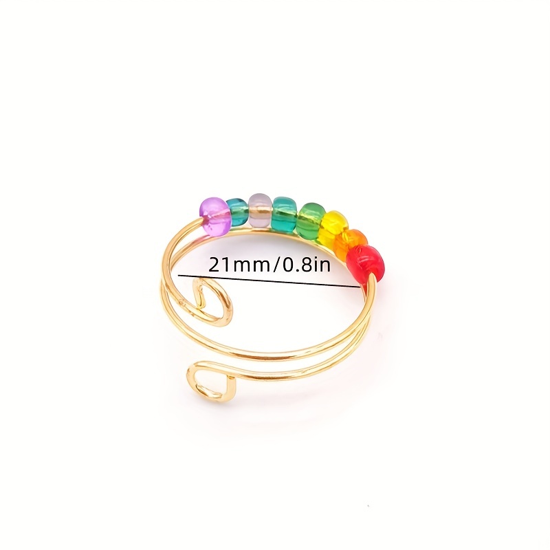 Colorful Bead Opening Decompression Ring